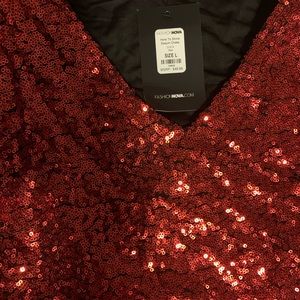Fashion Nova Red squin dress for Christmas